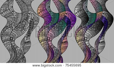 Gray paisley waves