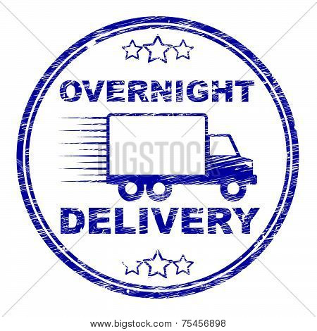 Overnight Delivery Stamp Shows Next Day And Courier
