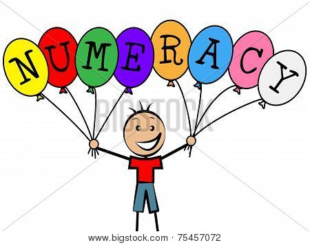 Numeracy Balloons Represents Youths Son And Numerical
