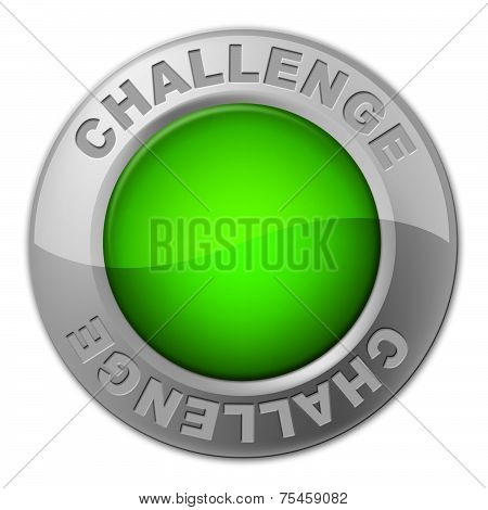 Challenge Button Indicates Overcome Obstacles And Challenges