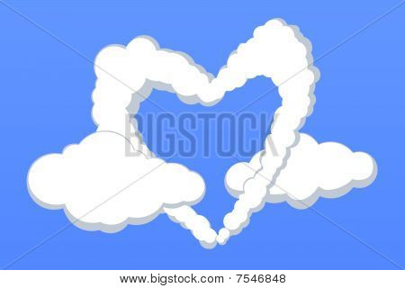 Dejlige hjerte form skyer