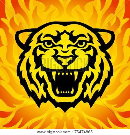 Tiger head mascot. Vector