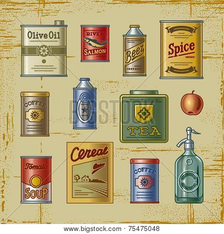 Retro grocery set