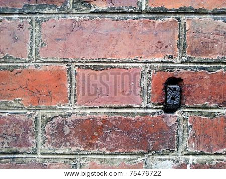 Red Brick Wall With Latch