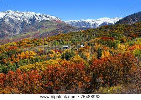 Autumn landscape in Rocky mountains