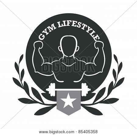 Fitness design over white background vector illustration