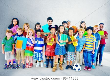 Multiethnic Children Smiling Happiness Friendship Concept