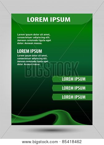 Green brochure, vector
