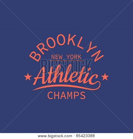 Brooklyn Athletic Champs Stamp For Typography