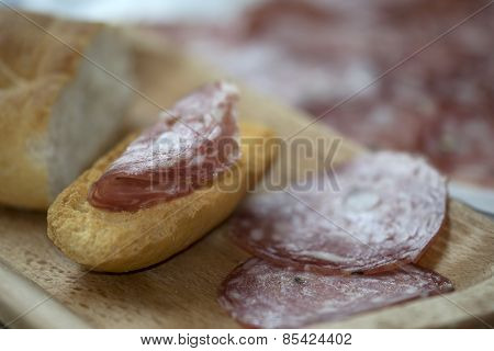 Delicatessen With Toast And Salami