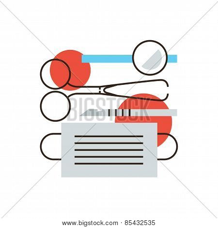 Surgical Instruments Flat Line Icon Concept