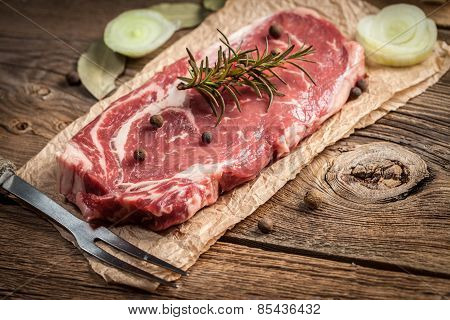 Raw Beef Steak.