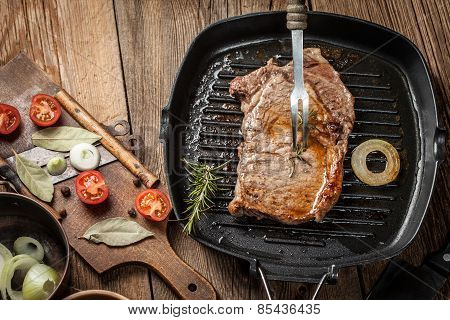 Fried Beef Steak.