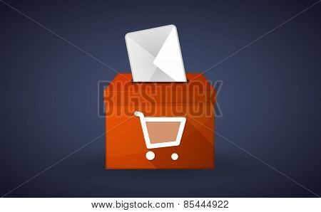 Orange Ballot Box With A Shopping Cart