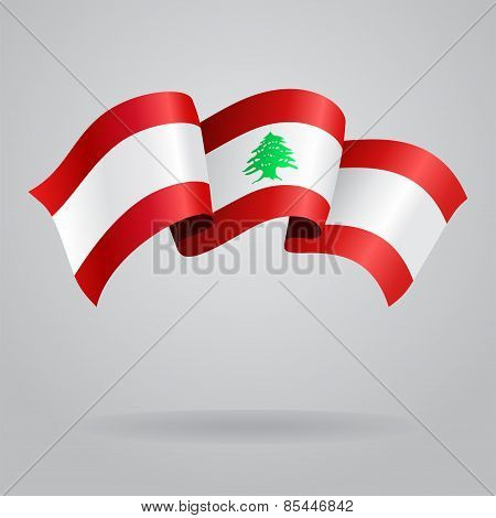 Lebanese waving Flag. Vector illustration