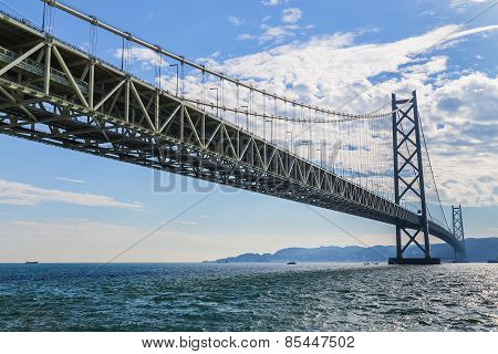 Akashi-Kaikyo Bridge in Kobe Japan