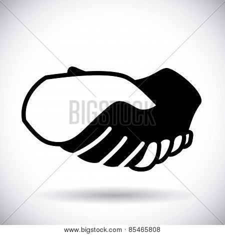 Handshake design over white  background vector illustration