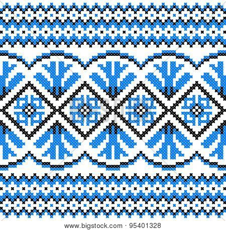 seamless embroidered good like handmade cross-stitch ethnic Ukraine pattern