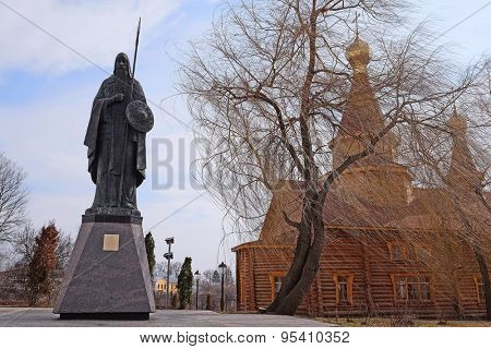 Bryansk, Russia, March, 28, 2015: Monument of Martyr Alexander Peresvet, Bryansk