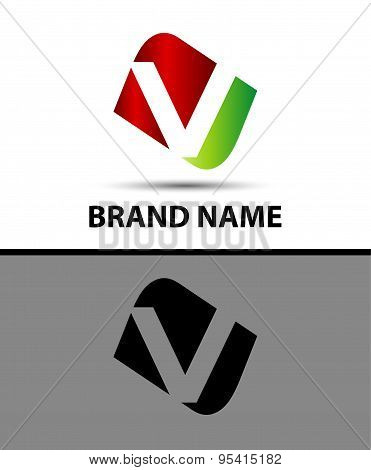 Vector illustration of abstract icons based on the letter v