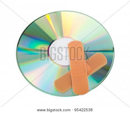 CD with software patch isolated on white background