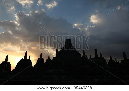 Borobudur Temple in Magelang, Central Java, Indonesia.