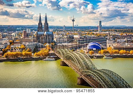 Aerial view of Cologne, Germany