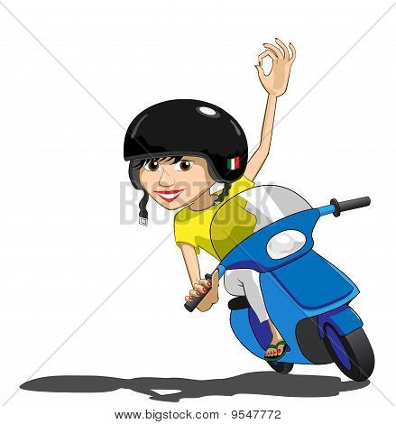 Ziemlich italienischen Roller Girl