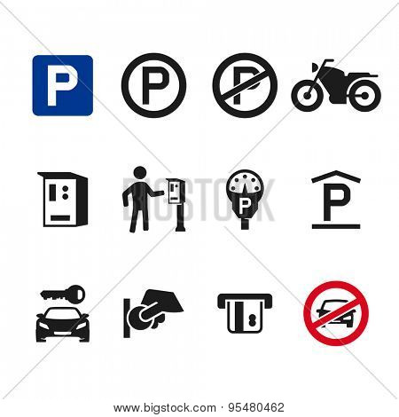 Vector parking icon set 01