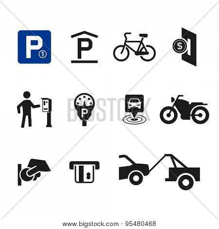 Vector parking icon set 04