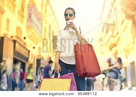 Woman doing shopping