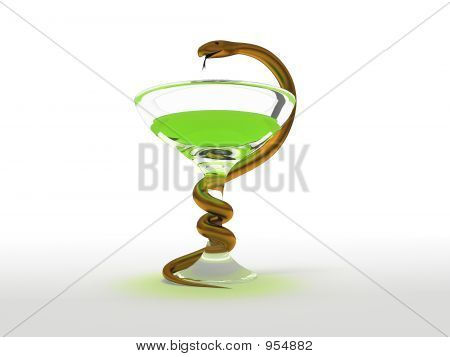 화이트에 황금 뱀 배경 의료 기호