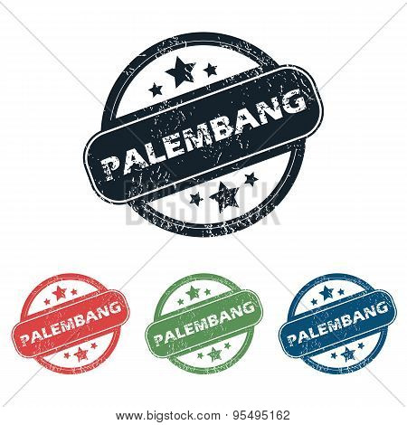 Round Palembang city stamp set
