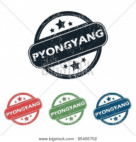 Round Pyongyang city stamp set
