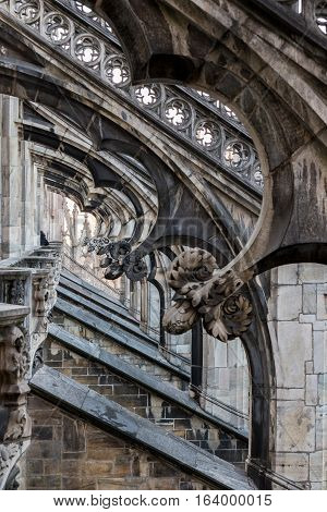 Roof of the Milan Cathedral with spiers