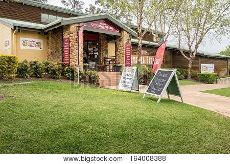 Pokolbin, Australia - Sep 29, 2016: Ye Olde General Store at the Hunter Valley Gardens Shopping Center, New South Wales. High resolution image.