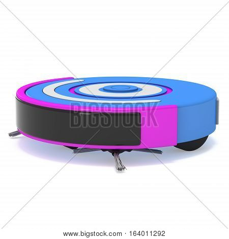 Robot vacuum cleaner. 3d render isolated on white. Smart cleaning technology concept