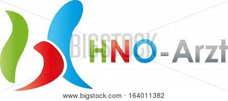 Neck, nose, ear doctor logo, doctor and medical practice logo