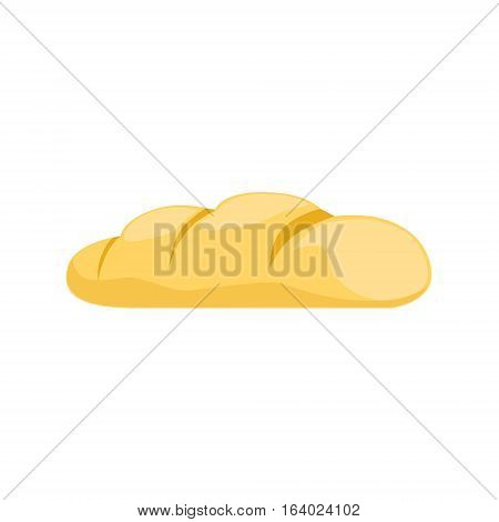 White Bread Isolated Vector Icon From Set Of Bakery Shop Pastry Assortment Menu Items. Cartoon Sticker With Cafe Breakfast Sweet Baked Snack.