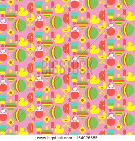 vector pink background for children with toys