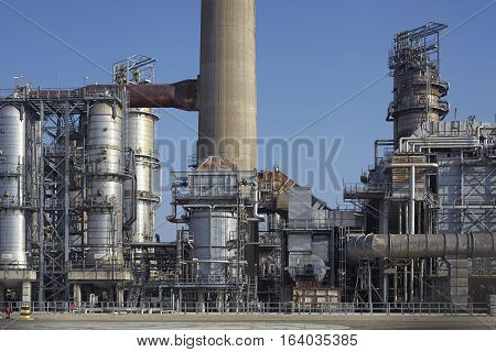 Refinery plant at Europort harbor Rotterdam. The Netherlands