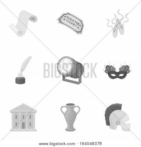 Theater set icons in monochrome style. Big collection of theater vector symbol stock