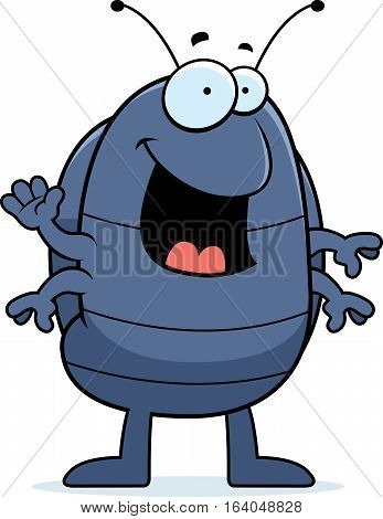 Cartoon Pill Bug Waving