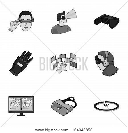 Virtual reality set icons in monochrome design. Big collection of virtual reality vector symbol stock illustration