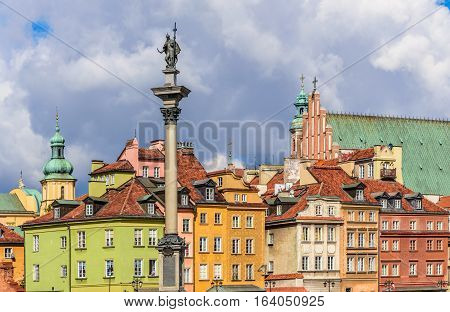 Castle square in Warsaw, column of Zygmund. Poland