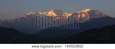 Mountains of the Annapurna range. High mountains in Nepal.