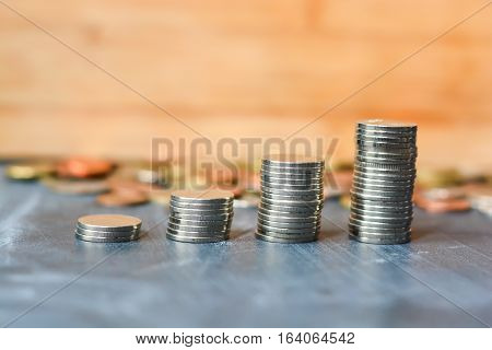 Money scale or ladder suggesting financial growth