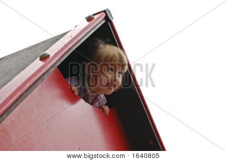 Pige spille Peekaboo