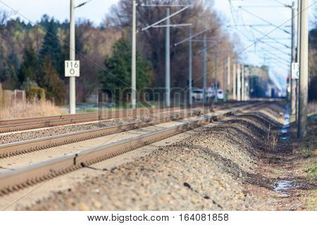 german rail road line with catenary wire