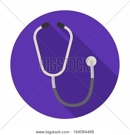 Stethoscope icon in flat design isolated on white background. Veterinary clinic symbol stock vector illustration.